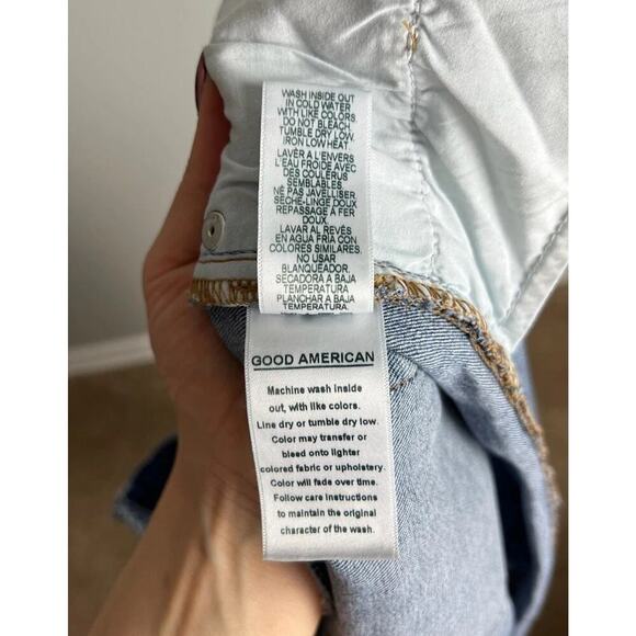 Good American Good Cuts Distressed Blue Jeans Size 10/30 Stretch Blue012 Women’s - Picture 8 of 8